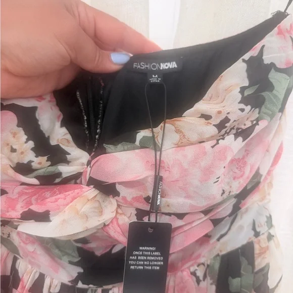 NWT Fashion Nova Strapless Floral Maxi Dress - Picture 7 of 8